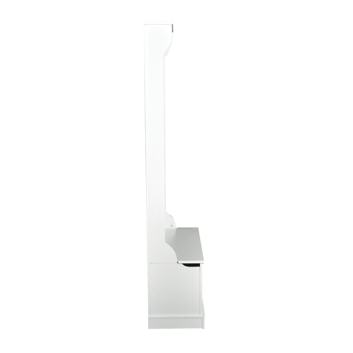 HOMCOM Móvel Cabide de Entrada com Banco Armário de Entrada com Cabide 5 Ganchos e Espaço de Armazenamento 96x34x179,7cm Marfim