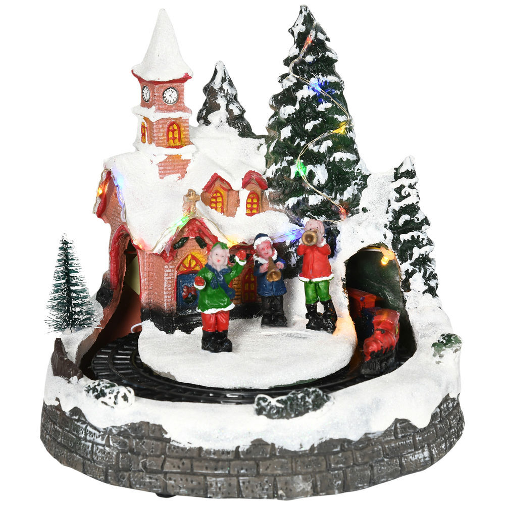 Pueblo Navideño Polirresina HOMCOM, hogar - decoración hogareña