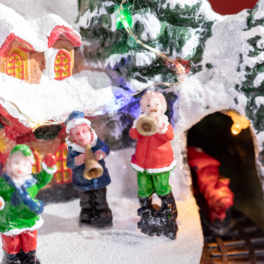 HOMCOM Aldeia de Natal Cena de Decoração Natalícia Iluminada com Luzes LED Trem Giratório e Música Decoração de Natal 20x19,5x20cm Multicor HOMCOM Aldeia de Natal Cena de Decoração Natalícia Iluminada com Luzes LED Trem Giratório e Música Decoração de Natal 20x19,5x20cm Multicor