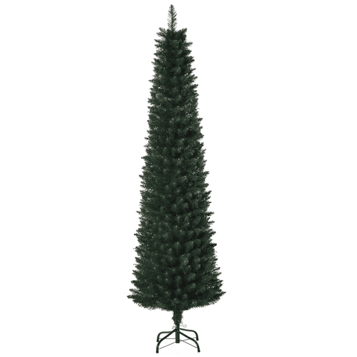 HOMCOM Árvore de Natal Artificial Altura 180cm com 380 Ramos de Folhas de PVC Ignífugos Base Dobrável e Suporte Metálico Decoração de Natal para Interiores Ø56x180cm Verde