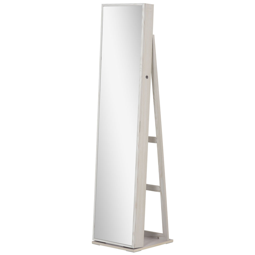 Espejo Joyero de Pie MDF y Vidrio HOMCOM