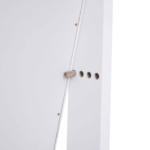 HOMCOM Guarda-Joias de Pé, com Espelho, Armário para Joias Luzes LED de luz Reclinável Guarda-Joias Anéis Brincos Colares Madeira 30x36x146cm Branco