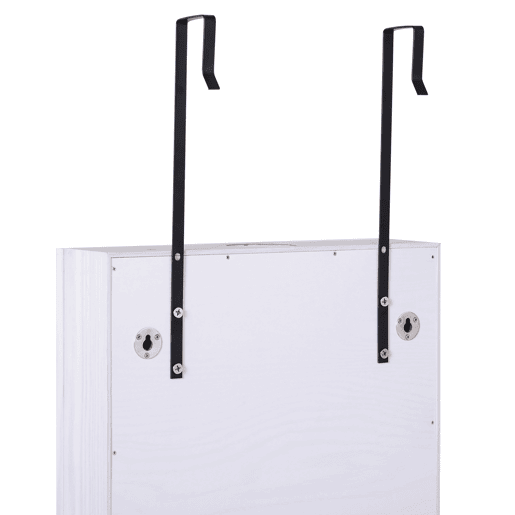 HOMCOM Espelho Porta-Joias de Parede ou Porta com 6 Luzes LED, 5 Prateleiras, 2 Gavetas Pequenas e Fecho u2013 Armário com Espelho para Quarto, 37x120x10 cm, Branco