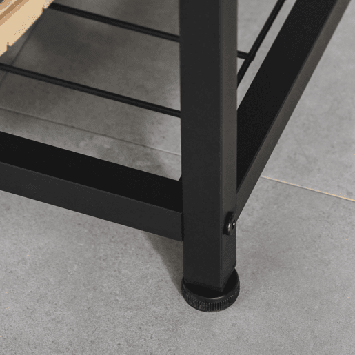 HOMCOM Móvel Cabide de Entrada com 3 Prateleiras 9 Ganchos Armário de Entrada com Cabides de Estilo Industrial 84x34,5x180cm Marrom e Preto