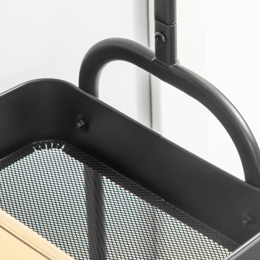 HOMCOM Charriot com Sapateiro Charriot com Rodas Barra de Pendurar e 2 Cestos para Entrada Dormitório Sala de Estar 56,5x31,5x152,5cm Preto