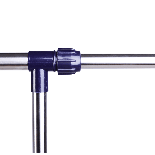 HOMCOM Charriot com Altura Ajustável Cabideiro com Rodas para Roupas Aço Inoxidável 86-160x45x95-170cm Prata e Preto