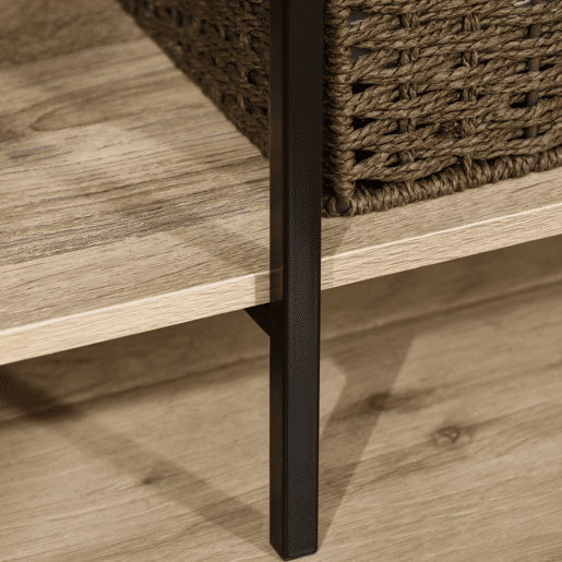 HOMCOM Suporte para Cabides Cabideiro de Madeira com 4 Prateleiras de Arrumação e Barra de Pendurar Carga Máxima 30kg para Dormitório Entrada 100x46x170,5cm Madeira e Preto