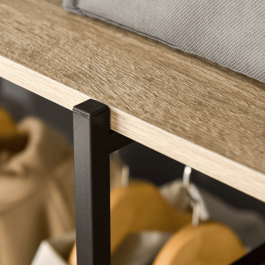 HOMCOM Suporte para Cabides Cabideiro de Madeira com 4 Prateleiras de Arrumação e Barra de Pendurar Carga Máxima 30kg para Dormitório Entrada 100x46x170,5cm Madeira e Preto