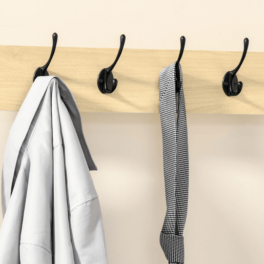 HOMCOM Cabide Suporte De Metal Estande 3 Prateleiras 8 Ganchos Cabide para Sapatos Roupas para Entrada do Corredor 60x40x175 cm