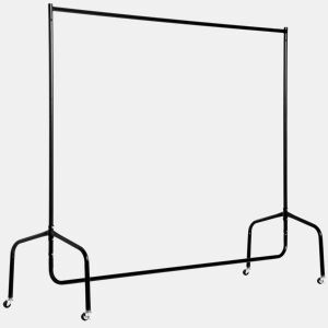 HOMCOM Charriot com Rodas 150x60x170 cm Organizador de Roupas com Rodas para Dormitório Entrada Corredor Preto
