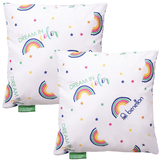 Conjunto de 2 almofadas 100% algodão Cor branca Conjunto de 2 almofadas 100% algodão Cor branca