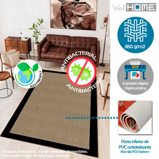 Tapete de poliéster estampado 180 X 280Cm