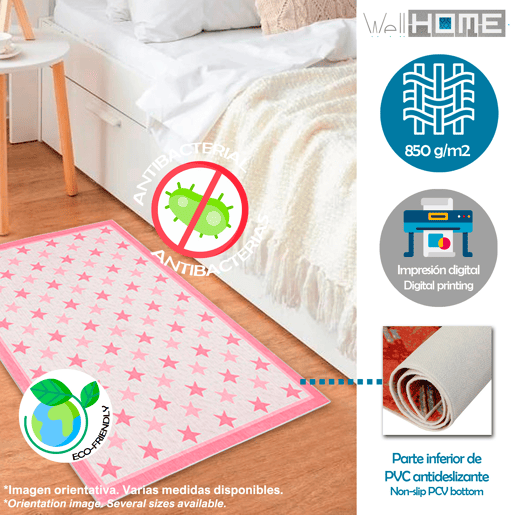 Tapete de poliƩster estampado 100 X 200Cm Tapete de poliƩster estampado 100 X 200Cm