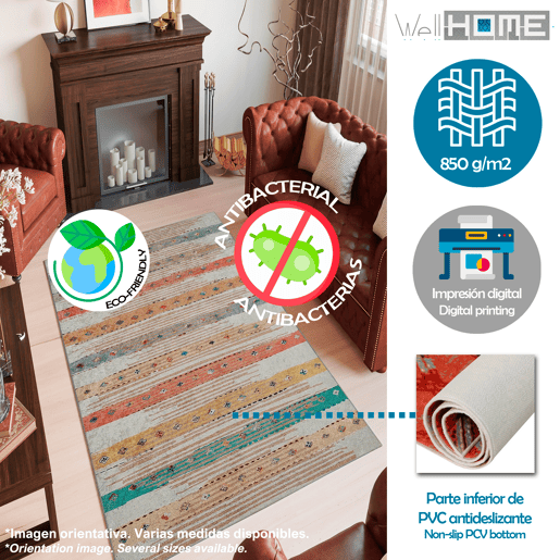 Tapete de poliéster estampado 100 X 150Cm