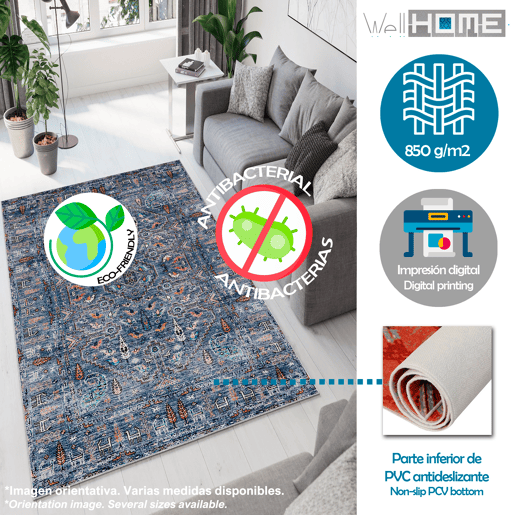 Tapete de poliéster estampado 80 X 120Cm