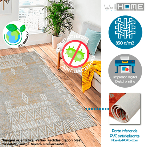 Tapete de poliéster estampado 80 X 120Cm
