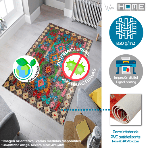 Tapete de poliƩster estampado 80 X 150Cm Tapete de poliƩster estampado 80 X 150Cm