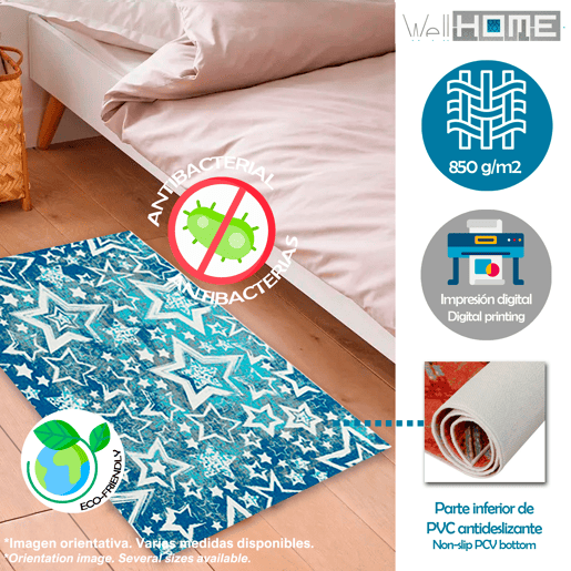 Tapete de poliƩster estampado 140 X 220Cm Tapete de poliƩster estampado 140 X 220Cm