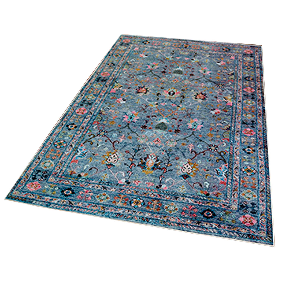 Alfombra De 80 X 120Cm 120x80 Gris Azul