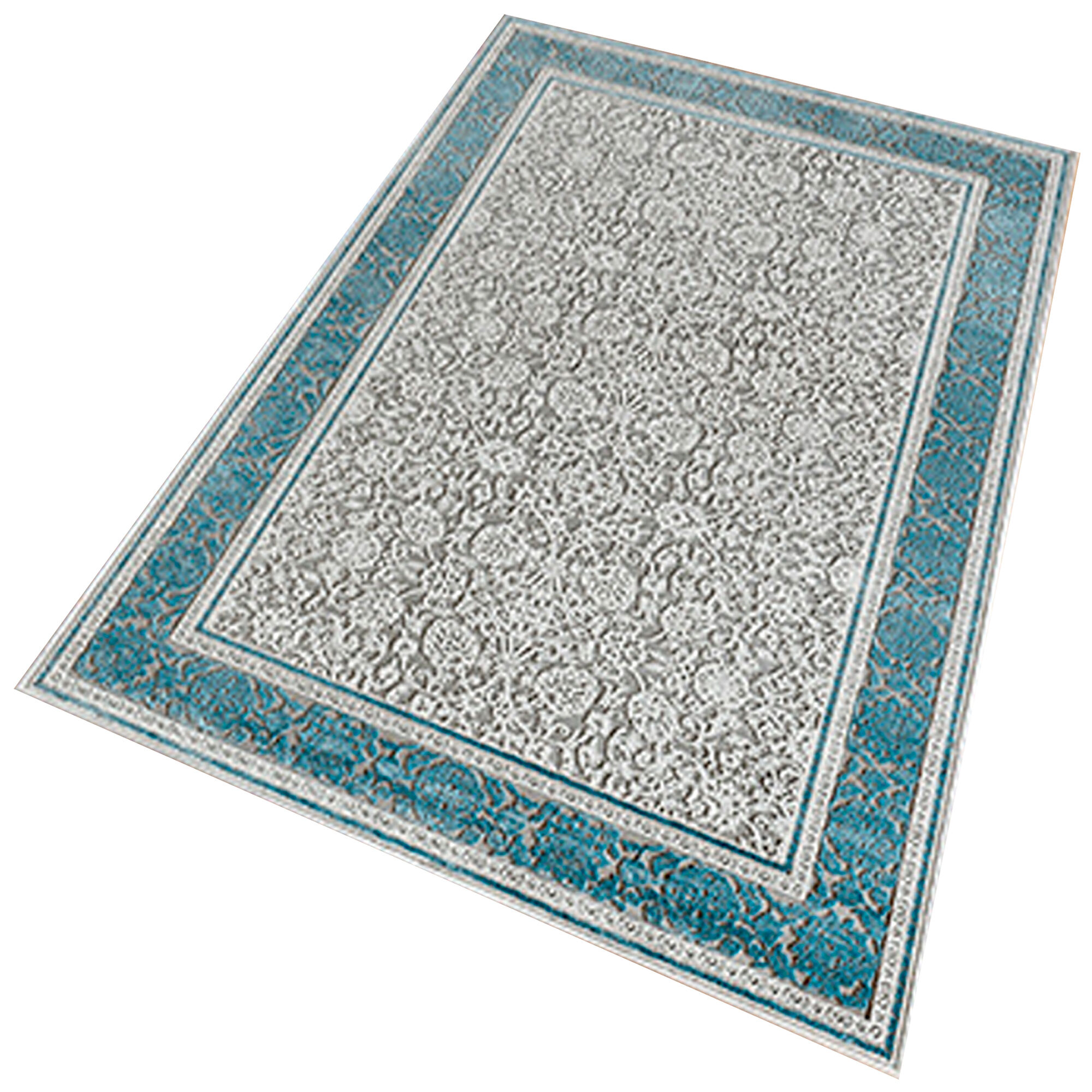 Alfombra De 100 X 200Cm 200x100 Azul Claro