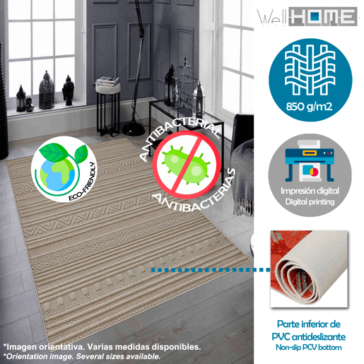 Tapete de poliƩster estampado 60 X 100Cm Tapete de poliƩster estampado 60 X 100Cm