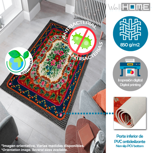 Tapete de poliƩster estampado 140 X 220Cm Tapete de poliƩster estampado 140 X 220Cm