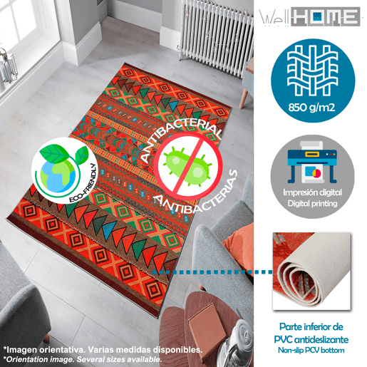 Tapete de poliƩster estampado 80 X 120Cm Tapete de poliƩster estampado 80 X 120Cm
