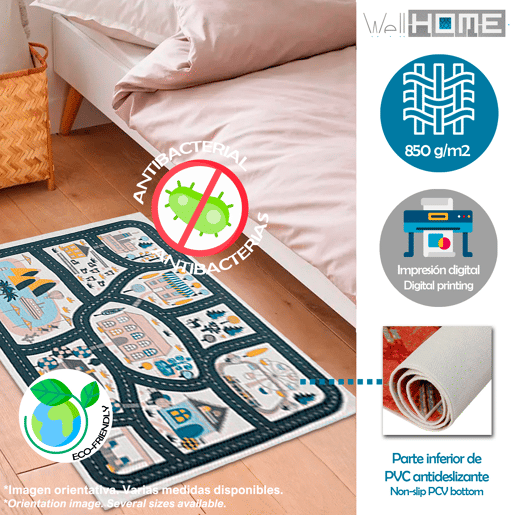 Tapete de poliéster estampado 100 X 200Cm