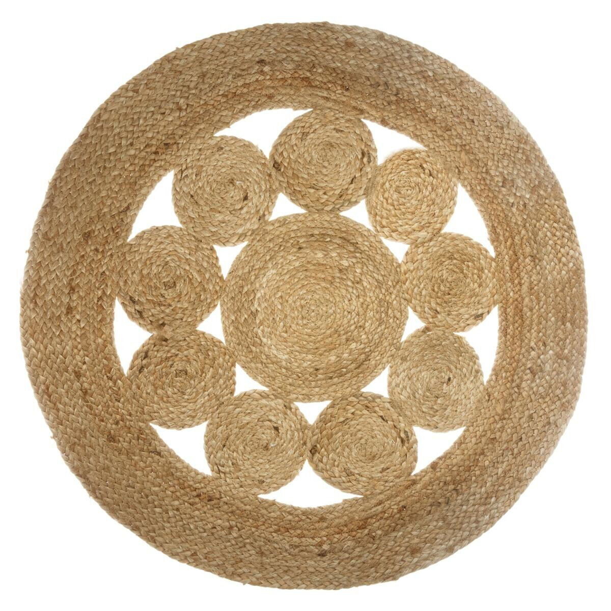 Alfombra Calada En Yute  D80Cm 80x80
