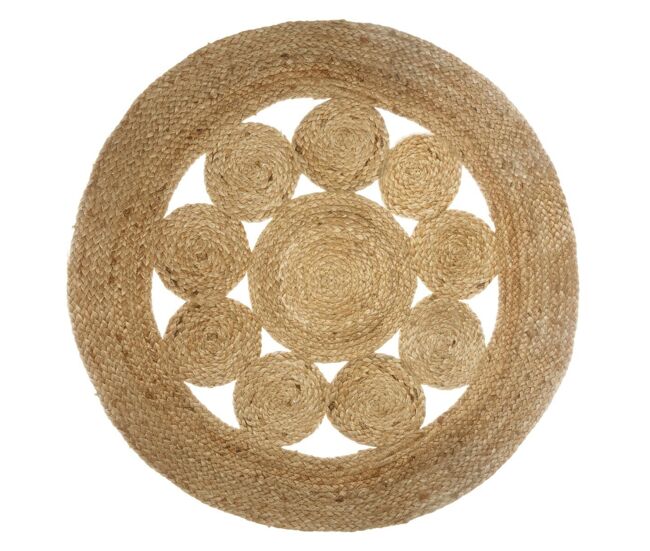 Alfombra calada en yute d80cm|d. 80 x h. 0,5 cm