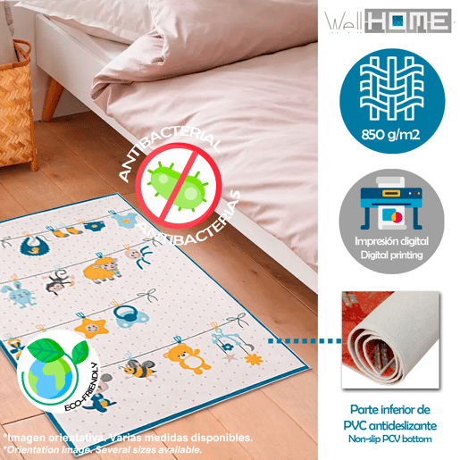 Tapete de poliéster estampado 180 X 280Cm