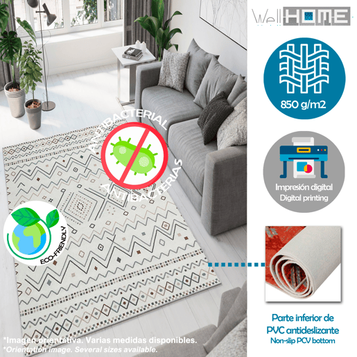 Tapete de poliéster estampado 60 X 100Cm