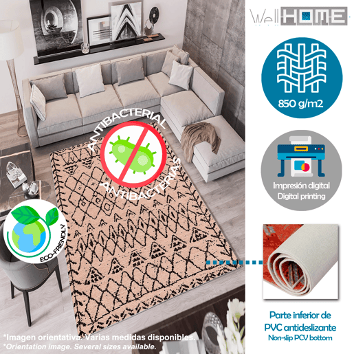 Tapete de poliéster estampado 80 X 120Cm