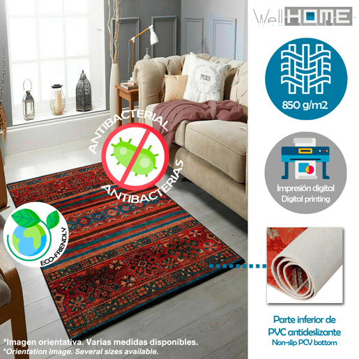 Tapete de poliƩster estampado 80 X 120Cm Tapete de poliƩster estampado 80 X 120Cm