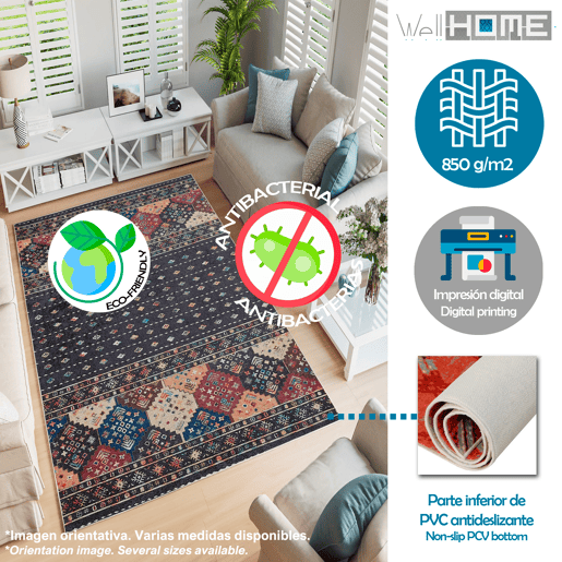 Tapete de poliéster estampado 80 X 120Cm