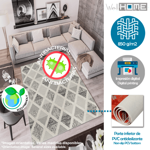 Tapete de poliéster estampado 60 X 100Cm