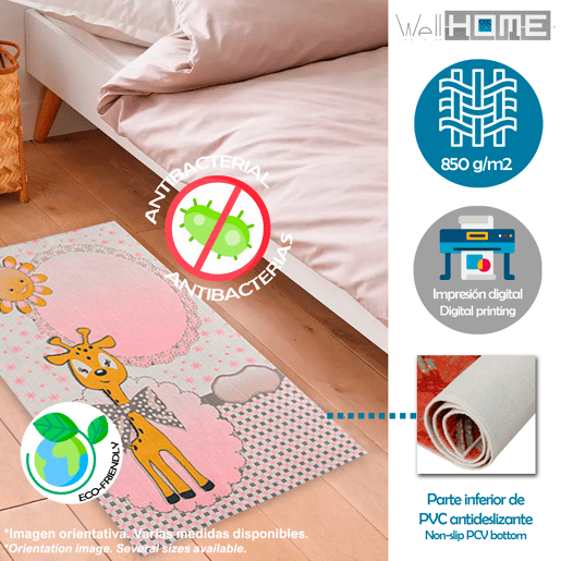 Tapete de poliéster estampado 120 X 180Cm