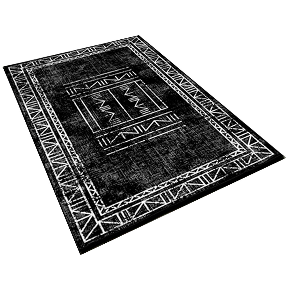 Alfombra De 100 X 200Cm 200x100 Negro