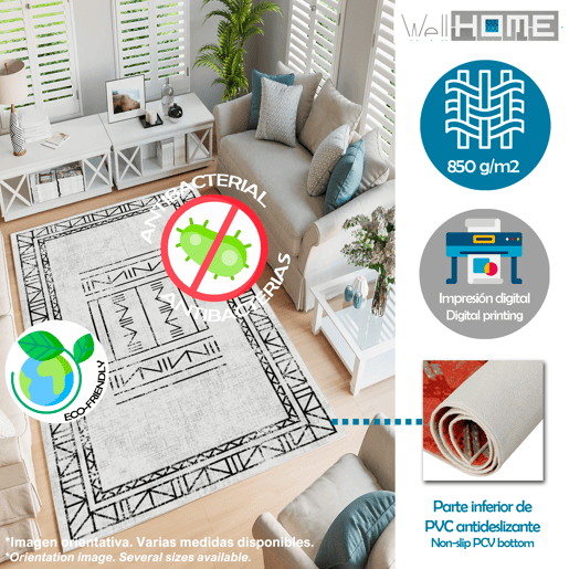 Tapete de poliéster estampado 80 X 150Cm