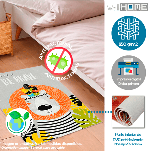 Tapete de poliéster estampado 120 X 180Cm