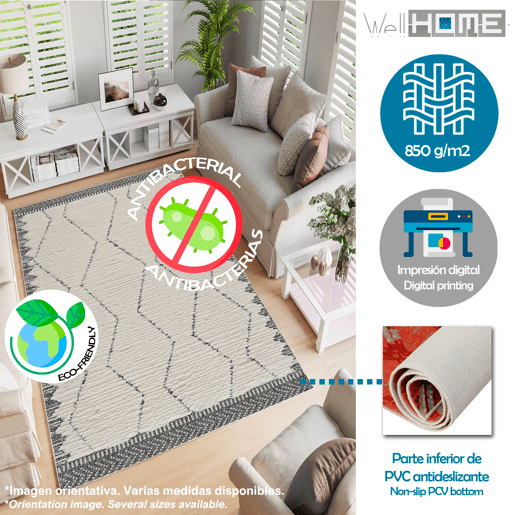 Tapete de poliéster estampado 120 X 180Cm