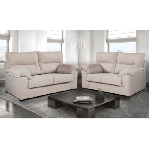 Sofá âmbar de 3 lugares em tecido resistente a manchas 185X90X105 Cm cor bege