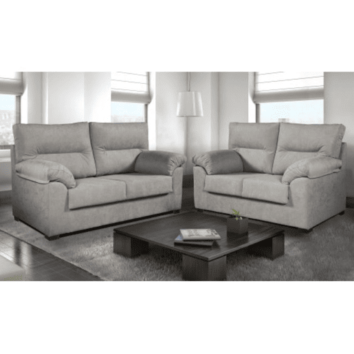Sofá âmbar de 2 lugares em tecido resistente a manchas 155X90X105 Cm Cor cinzenta