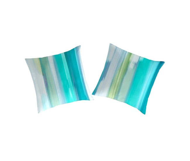 Funda de almohada loane (2) azul/verde/blanco 65x65(2) cm