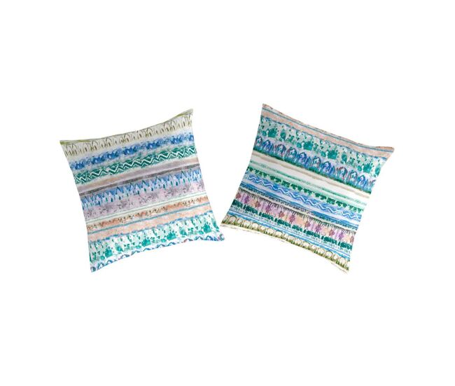 Funda de almohada navir (2) azul/verde/rosa 65x65(2) cm