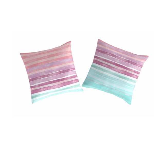 Funda de almohada elyse (2) rosa/verde/azul 65x65(2) cm