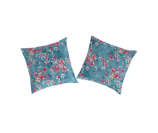 Funda de almohada (2) lindsay azul/rosa/blanco 65x65(2) cm