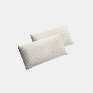 Pacote com 2 Travesseiros Viscoelásticos de Soja de 70 cm, Firmeza Média, Ergonômicos e Adaptáveis à Cabeça e Pescoço.
