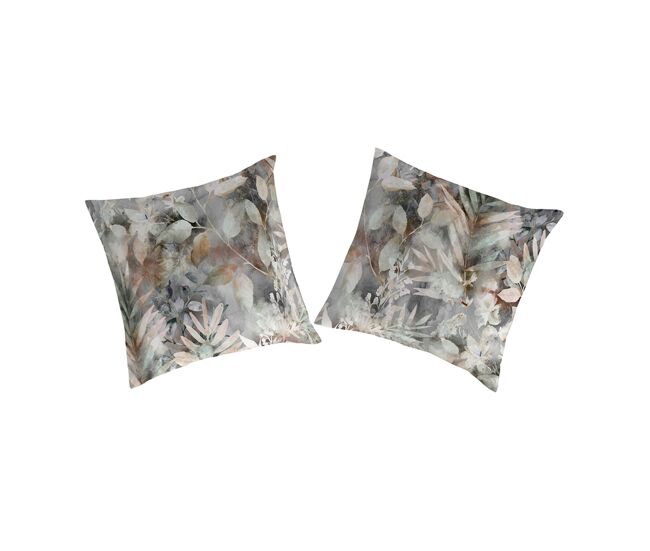 Funda de almohada (2) rindael gris/marrón 65x65(2) cm