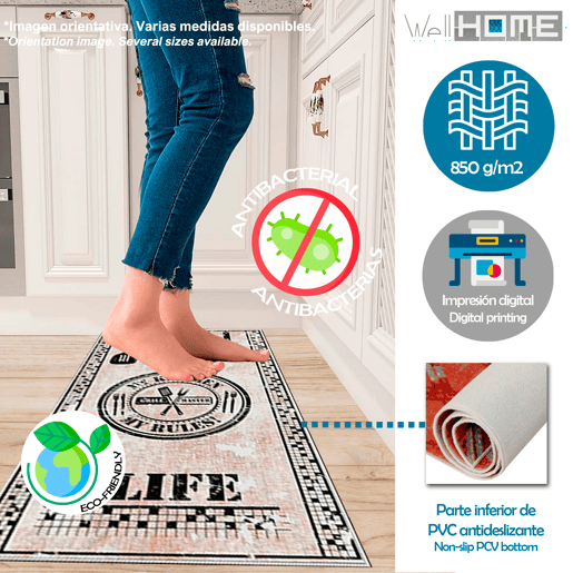 Tapete de poliéster estampado de 80 cm